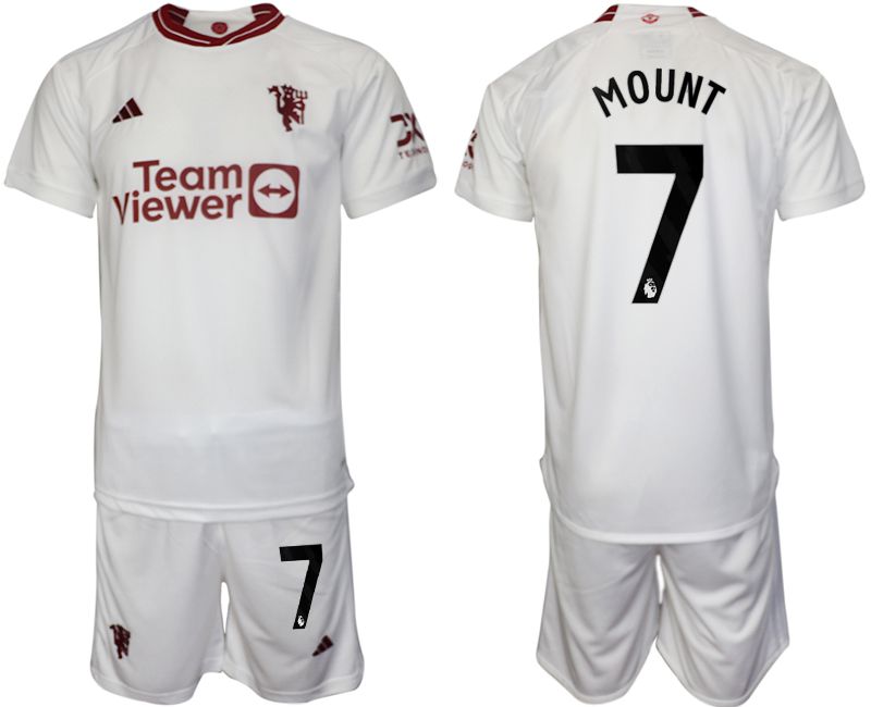 Men 2023-2024 Club Manchester United away white #7 Soccer Jerseys->manchester united jersey->Soccer Club Jersey